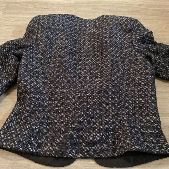 Coldwater Creek dark patterned button front 3/4 sleeve career blazer size PS - Picture 4 of 9